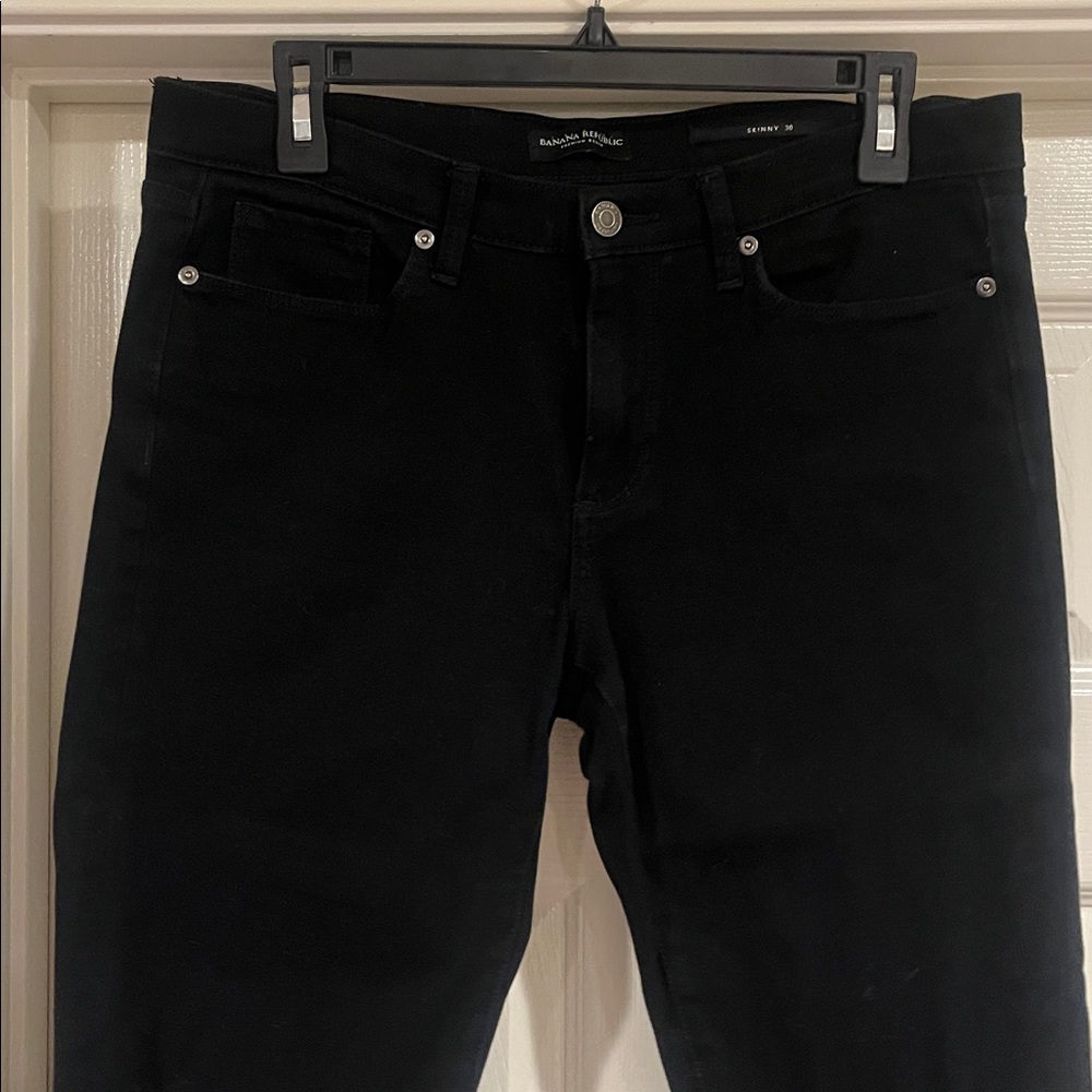 Banana Republic Black Skinny Jeans with Knee Rips